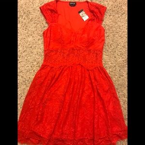 Red Lace Bebe Dress NWT